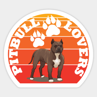 Retro Sunset Pit Bull Sticker